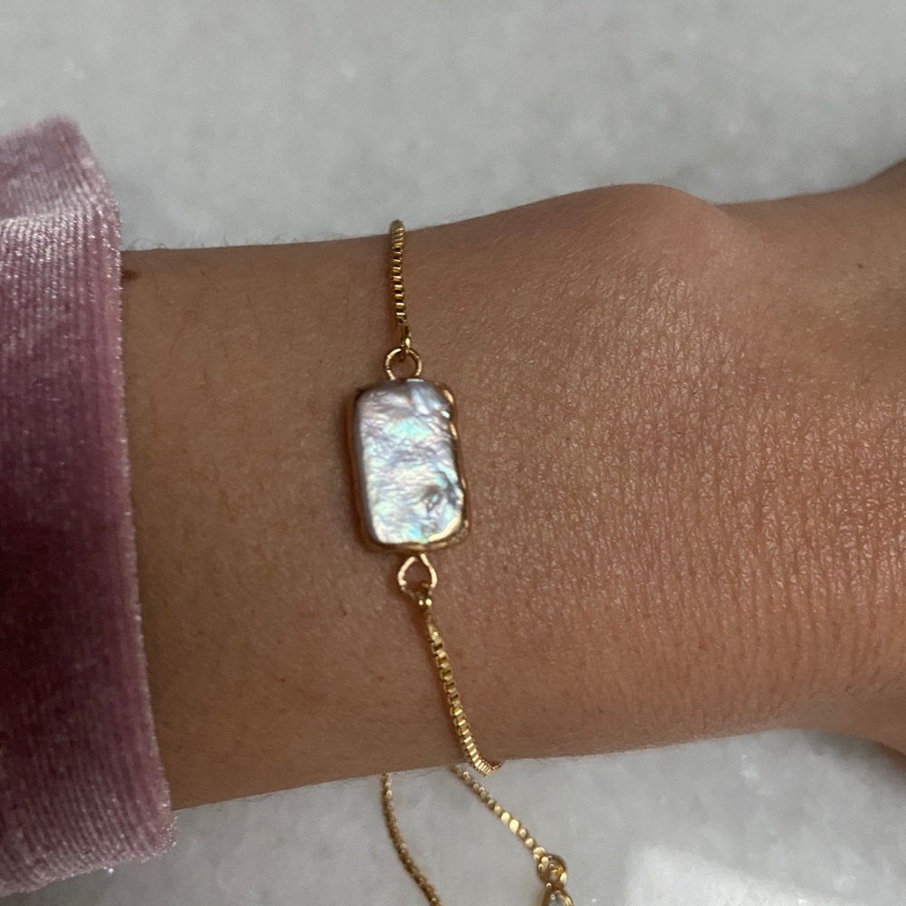 Genuine Freshwater Pearl Gold Plated Bracelet